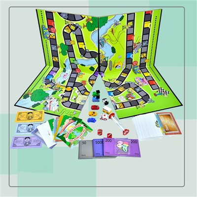 Pachete de cărți de joc cu cupoane, clepsidră și tablă de joc pliabilă